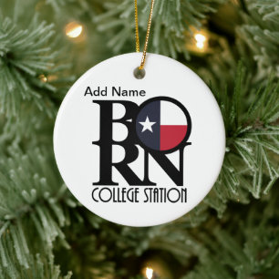 Adorno De Cerámica Personalizable de BORN College Station Texas