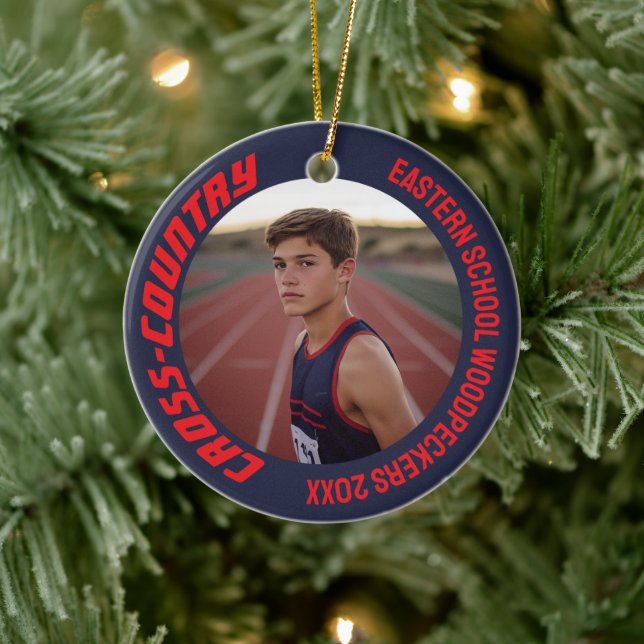 Adorno De Cerámica personalizable de dos caras foto a través del camp (Árbol)