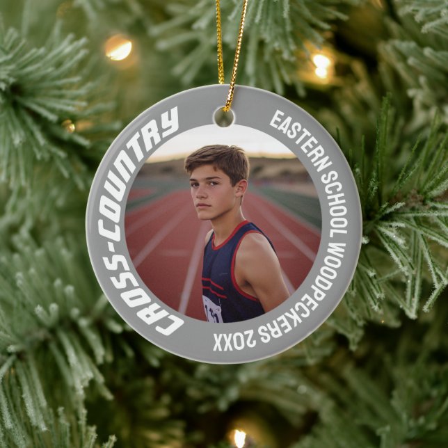 Adorno De Cerámica personalizable de dos caras foto a través del camp (Árbol)