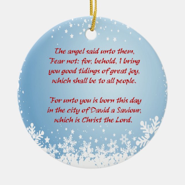 Adorno De Cerámica Personalizable del cristiano de Lucas 2 de la (Frente)