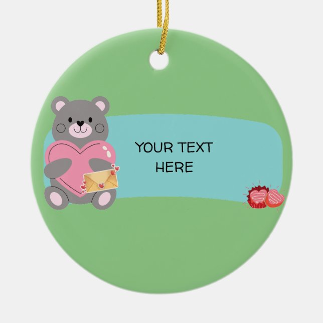ADORNO DE CERÁMICA PERSONALIZABLE DEL OSO (Frente)