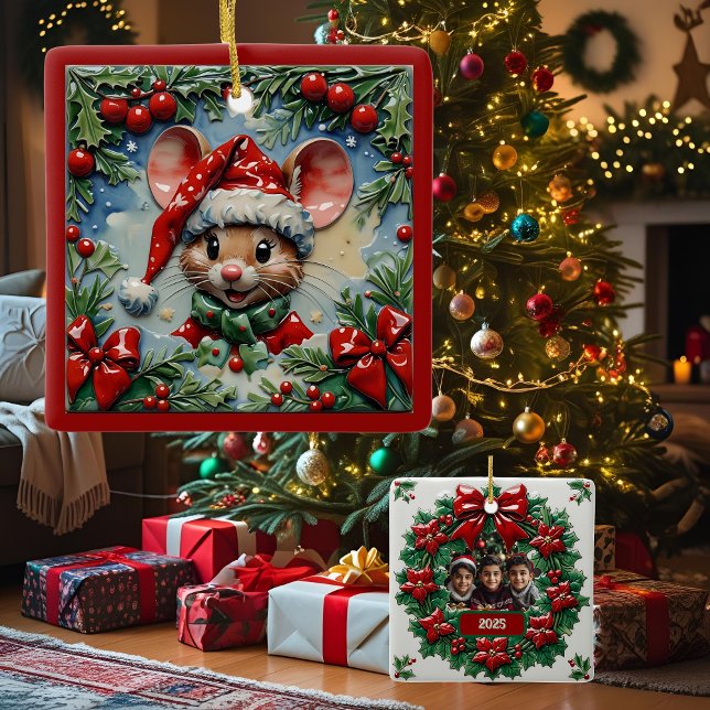 Adorno De Cerámica Personalizable del ratón para Navidades de observa (Subido por el creador)