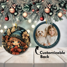 Adorno De Cerámica Personalizable Elf de Navidades festivos
