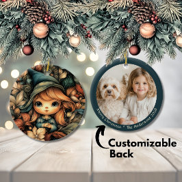 Adorno De Cerámica Personalizable Elf de Navidades mágicos