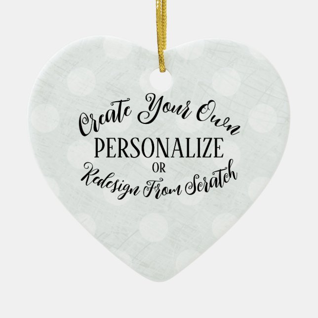 Adorno De Cerámica Personalizable en blanco - Crea tu propio (Frente)