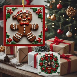 Adorno De Cerámica Personalizable Gingerbread Man navidades