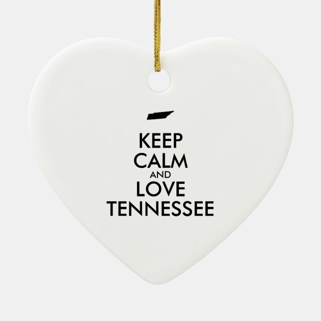 Adorno De Cerámica Personalizable MANTENER CALMA Y AMAR A TENNESSEE (Atrás)