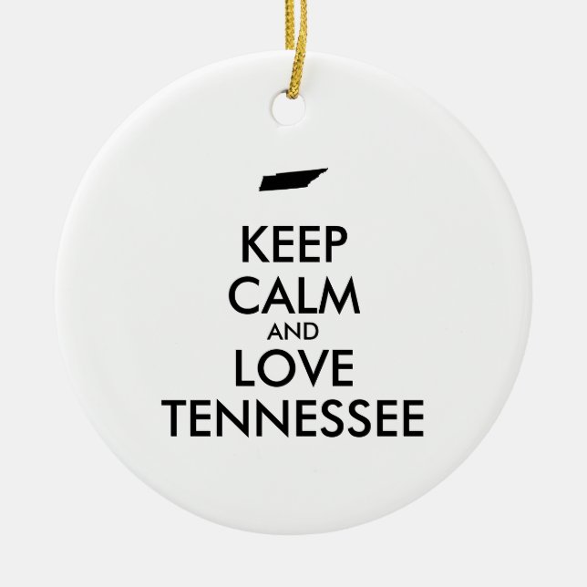 Adorno De Cerámica Personalizable MANTENER CALMA Y AMAR A TENNESSEE (Frente)