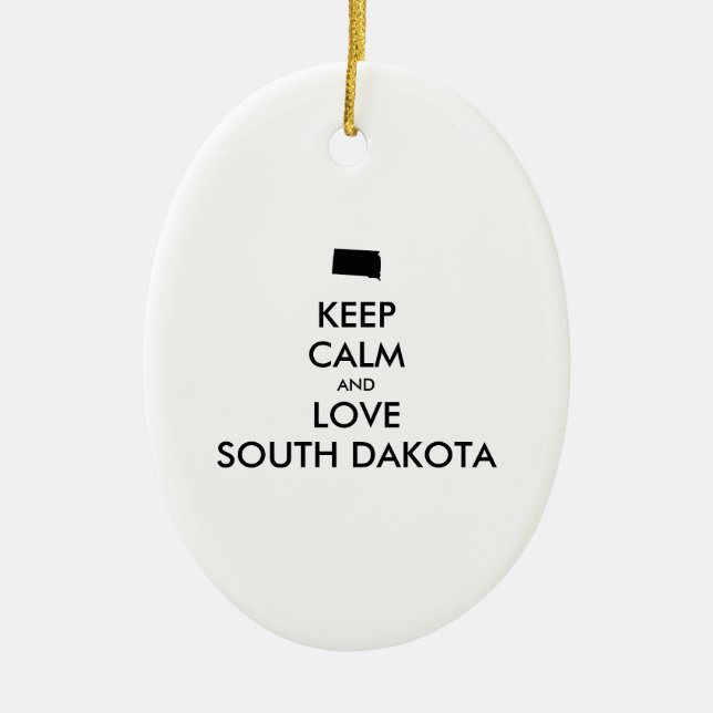 Adorno De Cerámica Personalizable MANTENER LA CALMA Y AMAR A DAKOTA D (Frente)