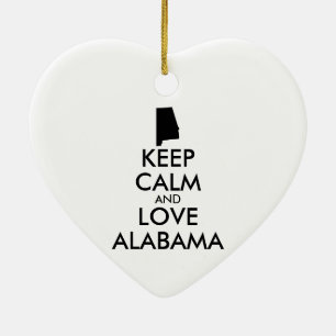 Adorno De Cerámica Personalizable MANTENGA CALMA Y AME A ALABAMA