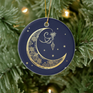 Adorno De Cerámica Personalizable Mehndi Moon