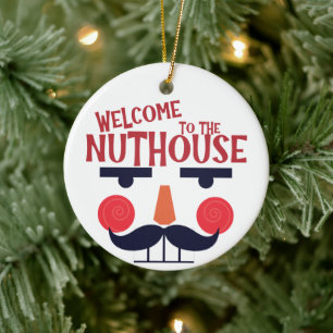 Adorno De Cerámica Personalizable Nuthouse Funny Navidades de vacacio