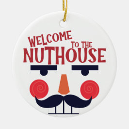 Adorno De Cerámica Personalizable Nuthouse Funny Navidades de vacacio