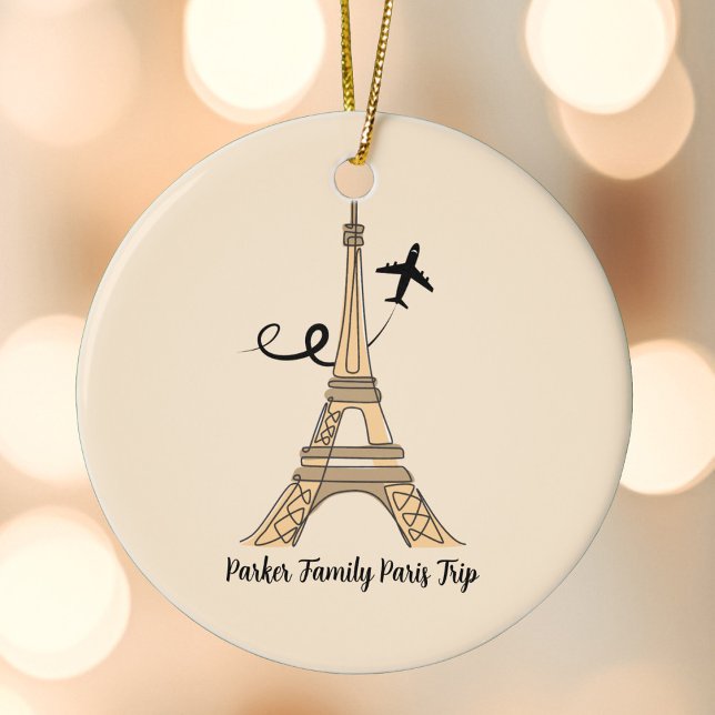 Adorno De Cerámica Personalizable París Viaje Navidades de la Torre E (Subido por el creador)