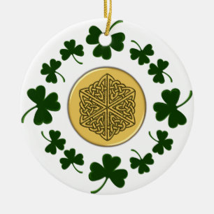 Adorno De Cerámica ¡PERSONALIZABLE!  Tréboles - Celtic irlandés de