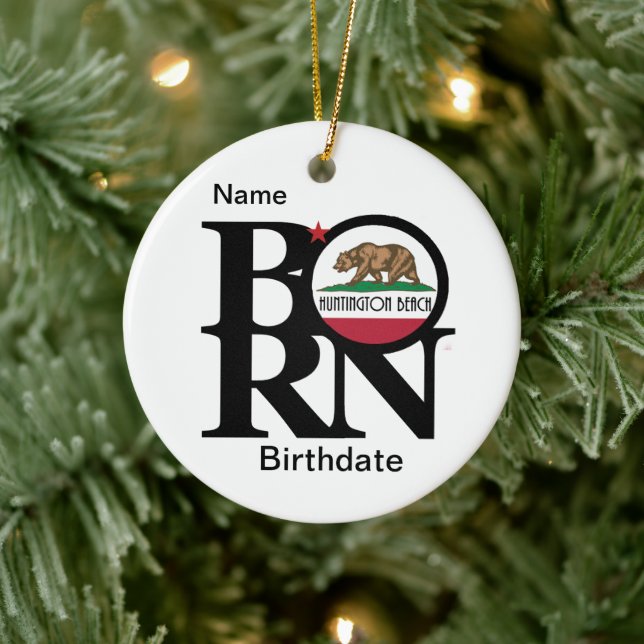 Adorno De Cerámica Personalización BORN Huntington Beach California (Árbol)