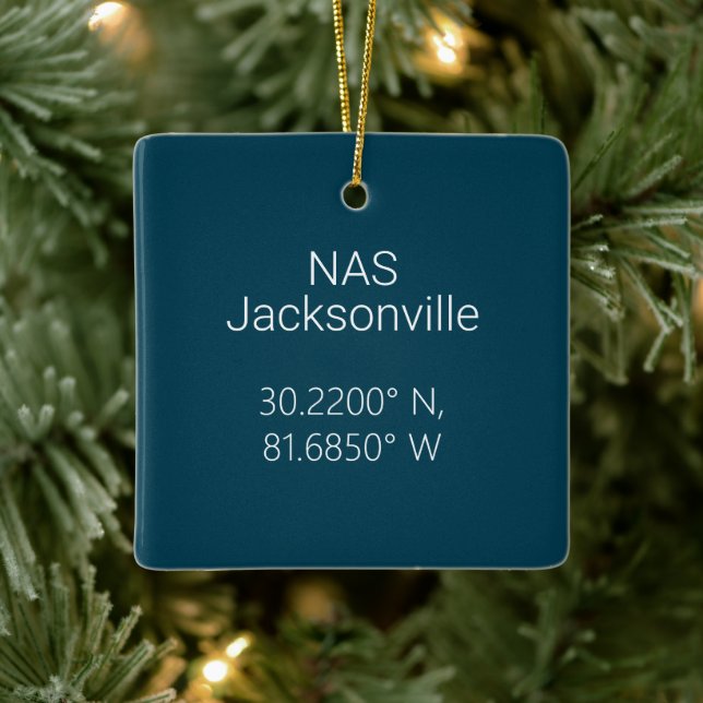 Adorno De Cerámica Personalización de la longitud de Jacksonville Lat (Árbol)