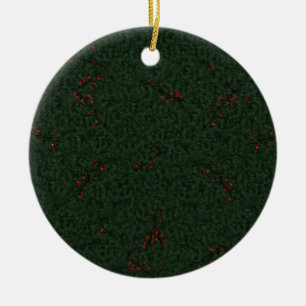 Adorno De Cerámica Personalización de Navidades Pine Needles/Red Berr