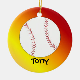 Adorno De Cerámica Personalización de Softball con nombre