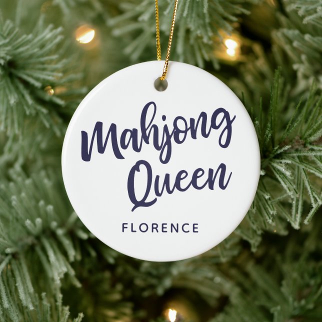 Adorno De Cerámica Personalizada la Reina Mahjong (Árbol)
