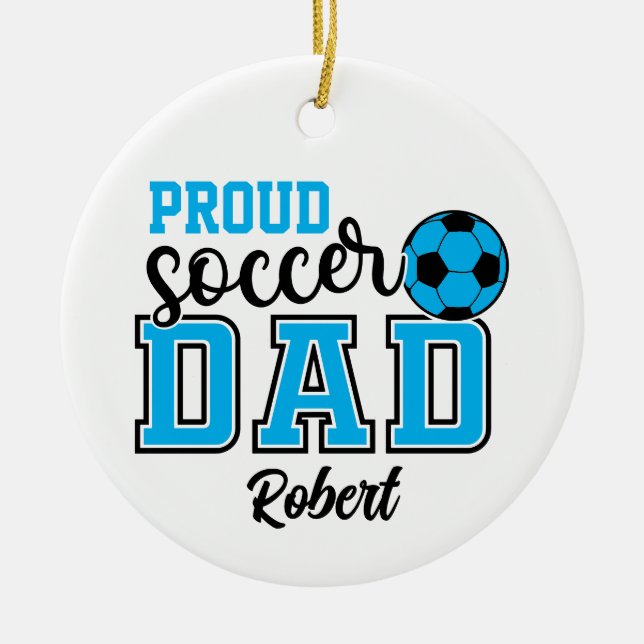 Adorno De Cerámica Personalizada y orgullosa papá de fútbol (Frente)