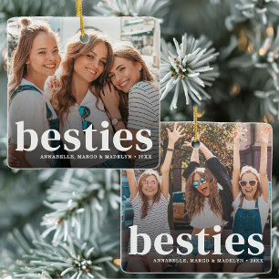 Adorno De Cerámica Personalizadas Mejores Amigas 2 Foto Navidad