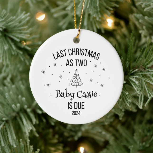 Adorno De Cerámica Personalizado 1.ᵉʳ Navidades como nuevos padres (Árbol)