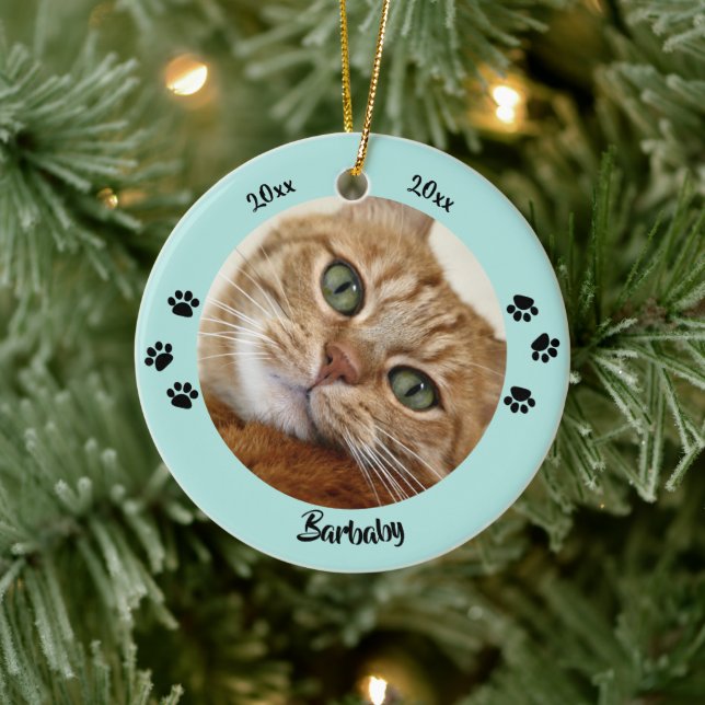 Adorno De Cerámica Personalizado 2 mascotas de fotografía Navidades e (Árbol)