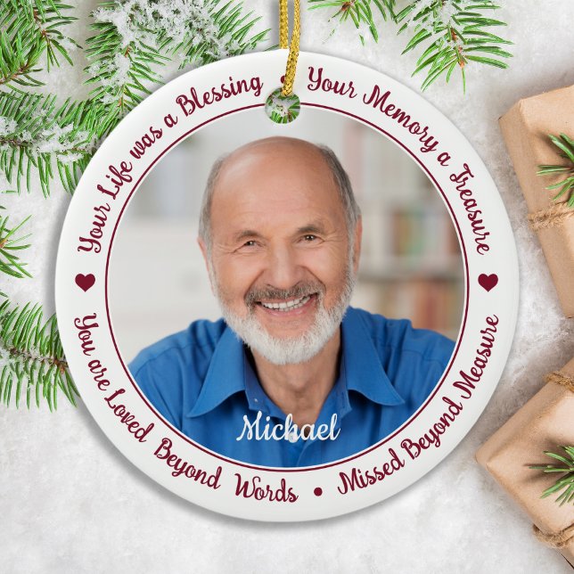 Adorno De Cerámica Personalizado 2 Navidades de fotografía conmemorac (Subido por el creador)
