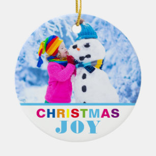 Adorno De Cerámica Personalizado 2 Navidades de fotografía disfrutan
