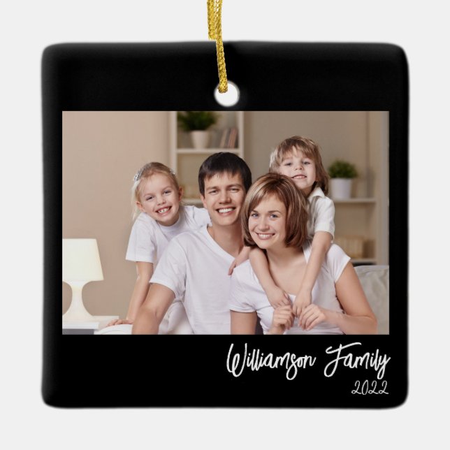 Adorno De Cerámica Personalizado 2-Photo 2-cara 2-cara Fotografía fam (Anverso)