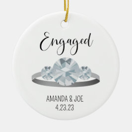 Adorno De Cerámica Personalizado 3 Ilustracion de anillo de compromis