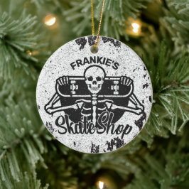 Adorno De Cerámica Personalizado AÑADIR NOMBRE Skull Skateboard Skate