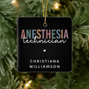 Adorno De Cerámica Personalizado Anestesia Técnico Retro Anestesia Te