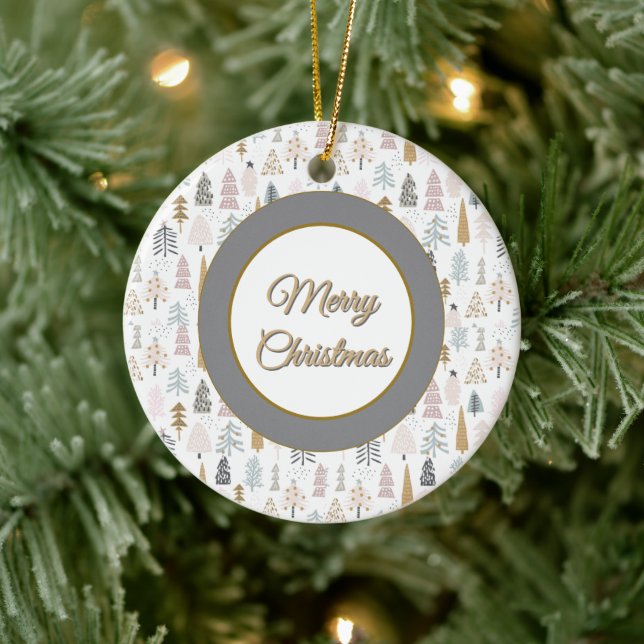 Adorno De Cerámica Personalizado, Árboles de Invierno de Navidad Rúst (Árbol)