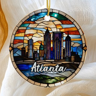 Adorno De Cerámica Personalizado Atlanta Skyline