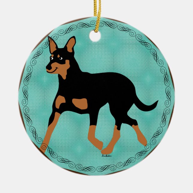 Adorno De Cerámica Personalizado Australiano Kelpie Trotting 2 (Frente)