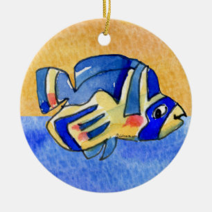 Adorno De Cerámica Personalizado azul mariposa