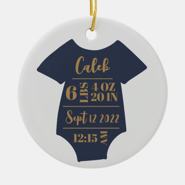 Adorno De Cerámica Personalizado Baby Photo Keepsake Primera Navidad (Frente)