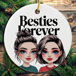 Adorno De Cerámica Personalizado Besties Mejor Amigo Regalo Navidades
