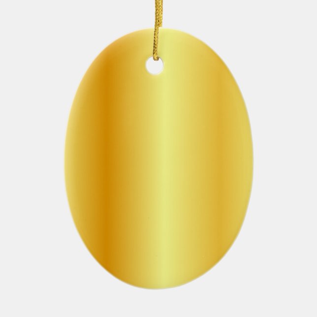 Adorno De Cerámica Personalizado Blank Template Faux Gold Metallic Lo (Frente)