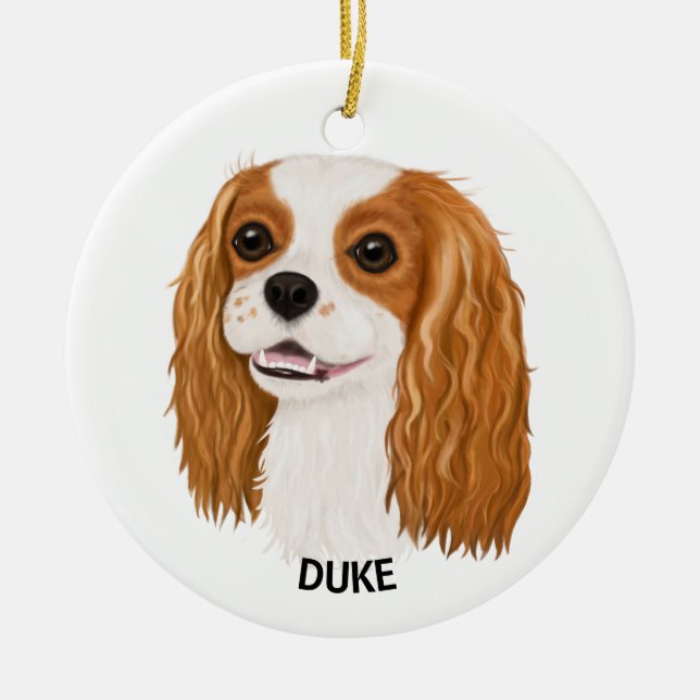 Adorno De Cerámica Personalizado Blenheim Cavalier King Spaniel (Frente)