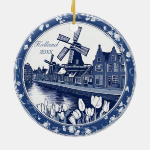Adorno De Cerámica Personalizado Blue Delft Holland Souvenir