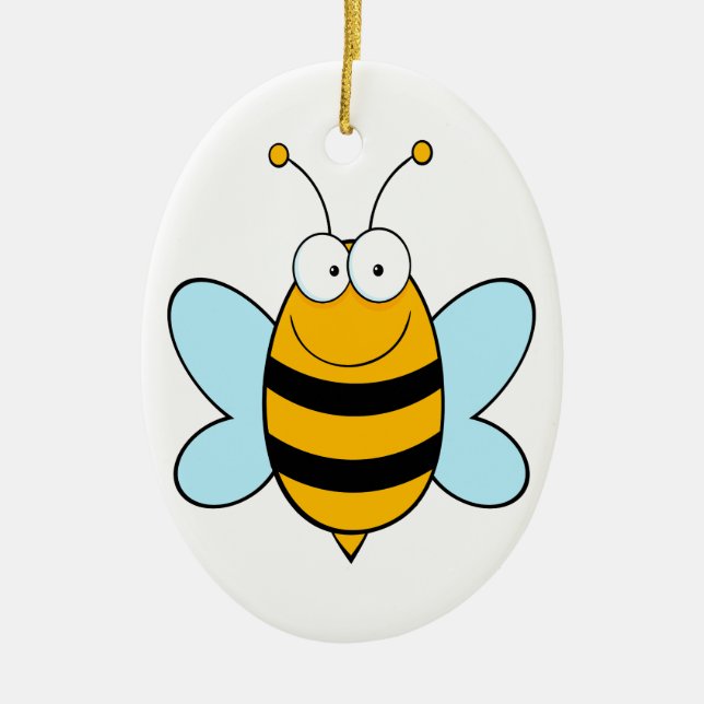 Adorno De Cerámica personalizado bobo de abeja feliz (Frente)