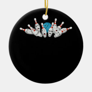 Adorno De Cerámica Personalizado Bowling Aterred Bowling Pins Funny S