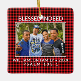 Adorno De Cerámica Personalizado Buffalo Plaid Familia Navidades Cris