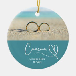 Adorno De Cerámica Personalizado Cancun Destination Beach Wedding