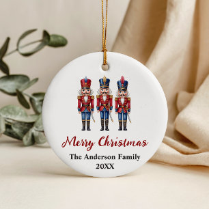 Adorno De Cerámica Personalizado Cascanueces Navidad Rojo