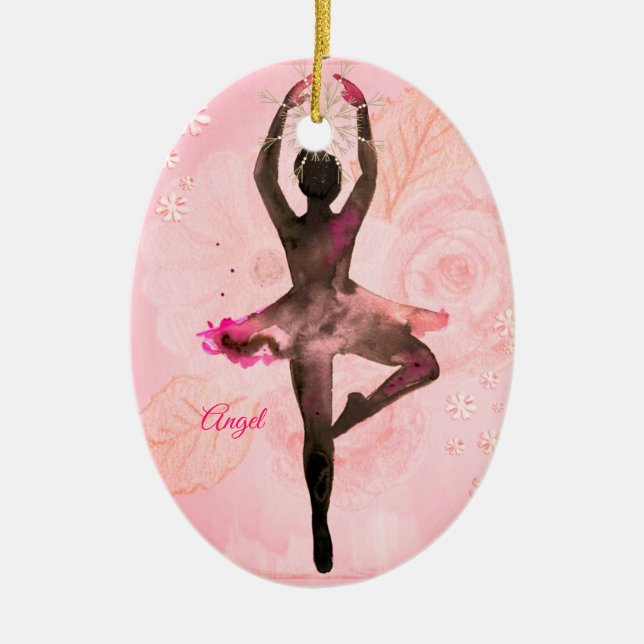 Adorno De Cerámica Personalizado Chicas personalizados Ballerina Danc (Frente)