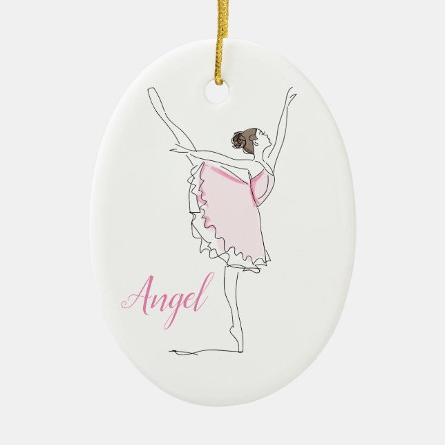 Adorno De Cerámica Personalizado Chicas personalizados Ballerina Danc (Frente)